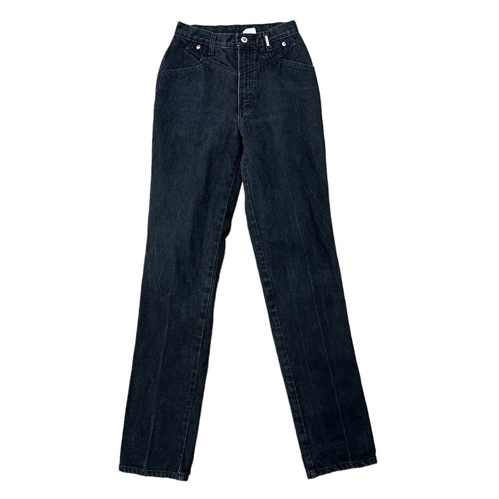 Vintage Rockies Size 28 7 Jeans Bareback Straight High Rise Black Rigid Cotton